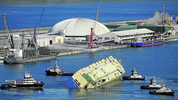 El Puerto de Bilbao traslada el 'Modern Express' ante el riesgo de temporal