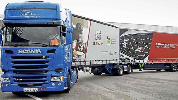 El megacamión hace su primer viaje en España