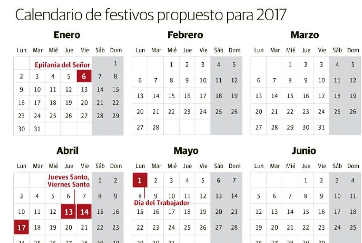 Aluvión de puentes en el calendario laboral del próximo año