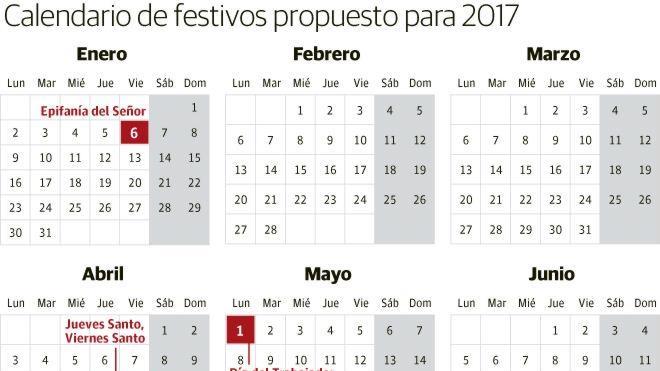 El Gobierno vasco aprueba el calendario laboral de 2017, que incluye un aluvión de puentes