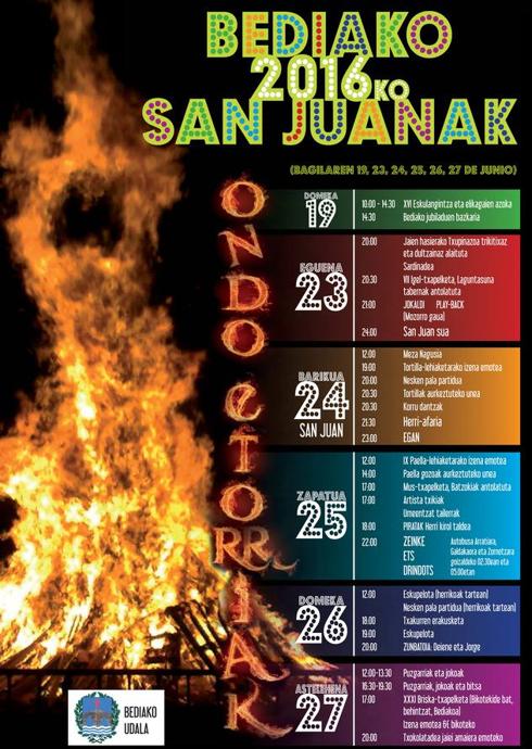 Programa de fiestas de Bedia. San Juan 2016