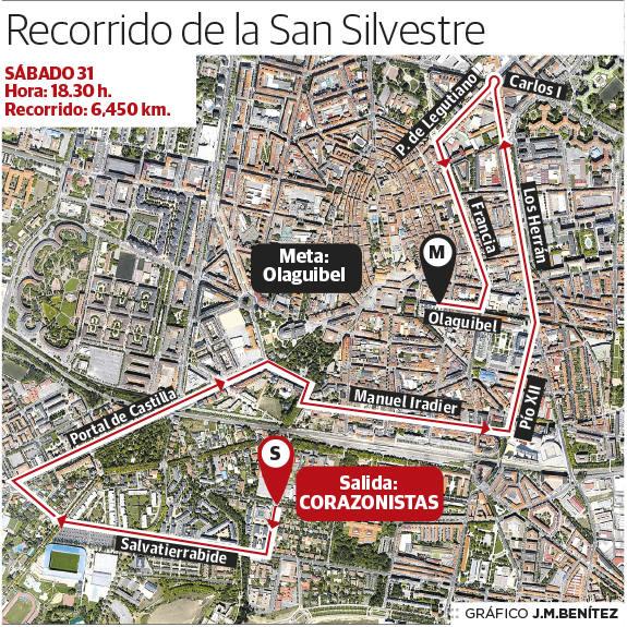 Más de 3.000 atletas recorrerán el centro de Vitoria a lo largo de los 6.450 metros de la carrera popular más festiva del año