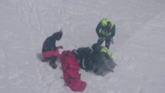 Así rescataron al montañero de Portugalete fallecido en Huesca