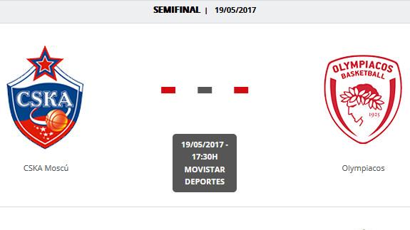 CSKA Moscu - Olympiacos directo: horario, TV y resultado Final Four 2017